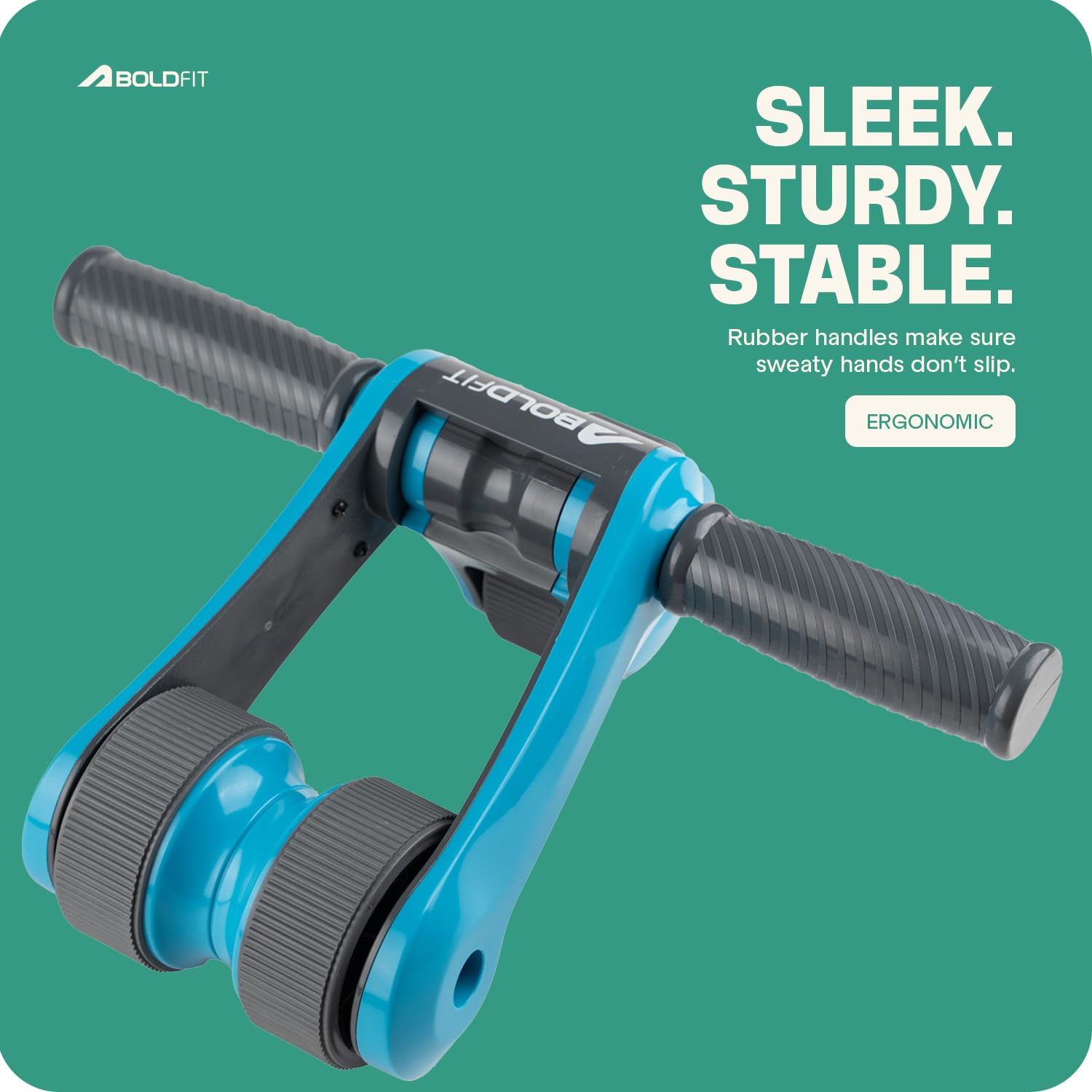 Mirafit CoreMax Pro Ab Roller Wheel with Knee Mat – Heavy-Duty Abs & Core Strength Trainer for Men & Women (Blue)