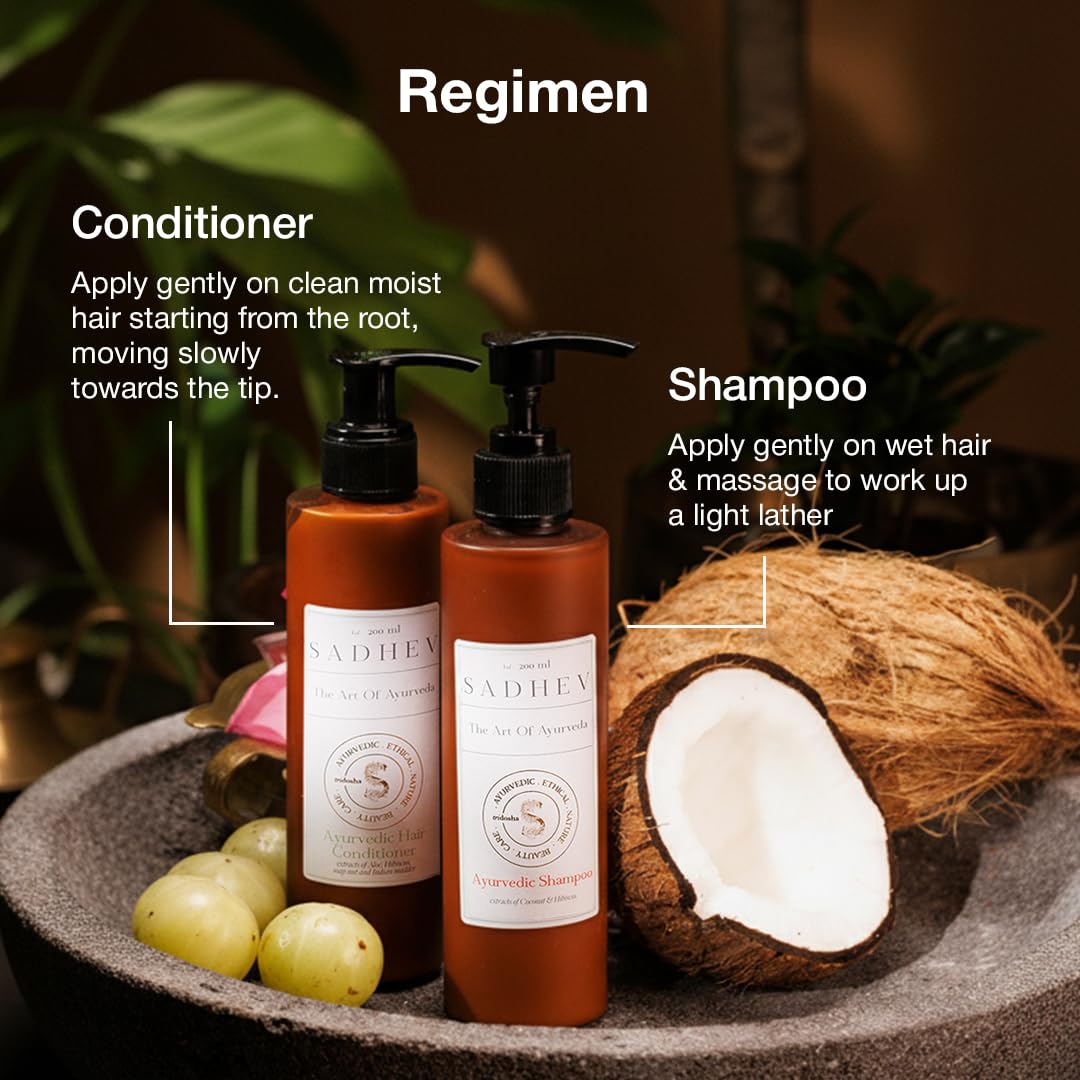 Organic Natural Hair Shampoo with Coconut and Hibiscus for Hair Fall Control