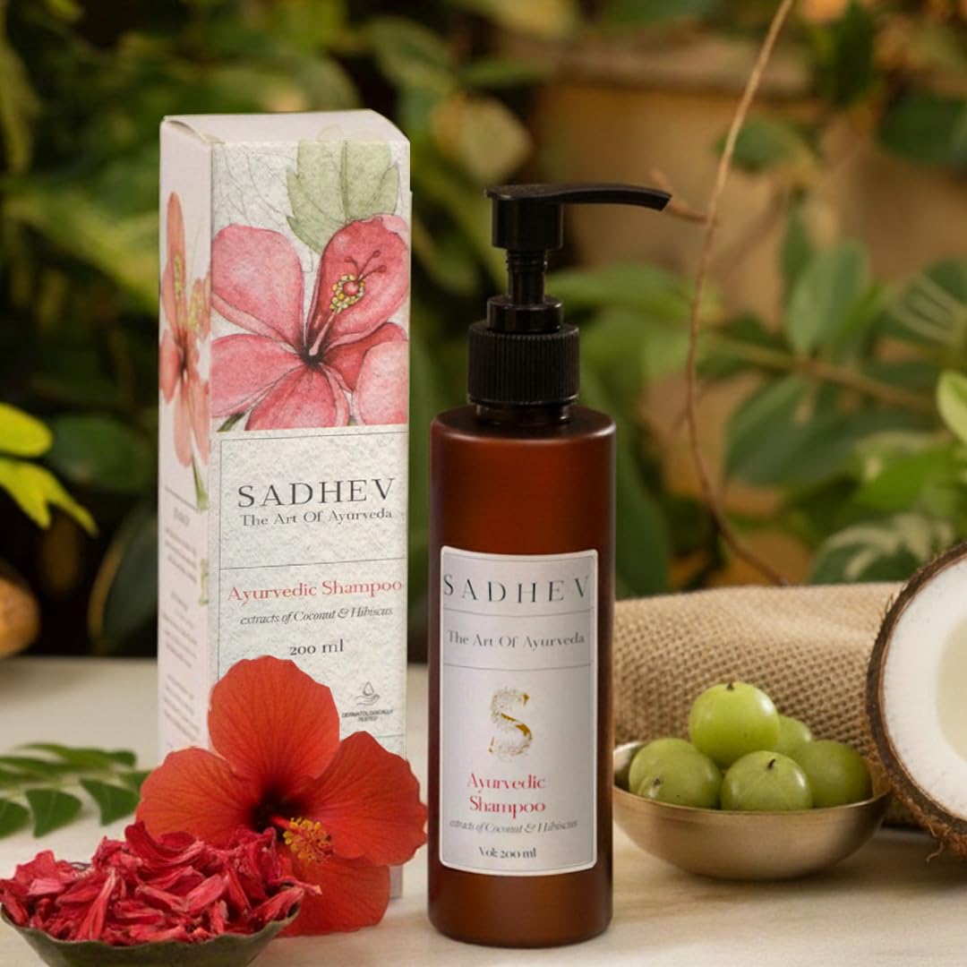 Organic Natural Hair Shampoo with Coconut and Hibiscus for Hair Fall Control