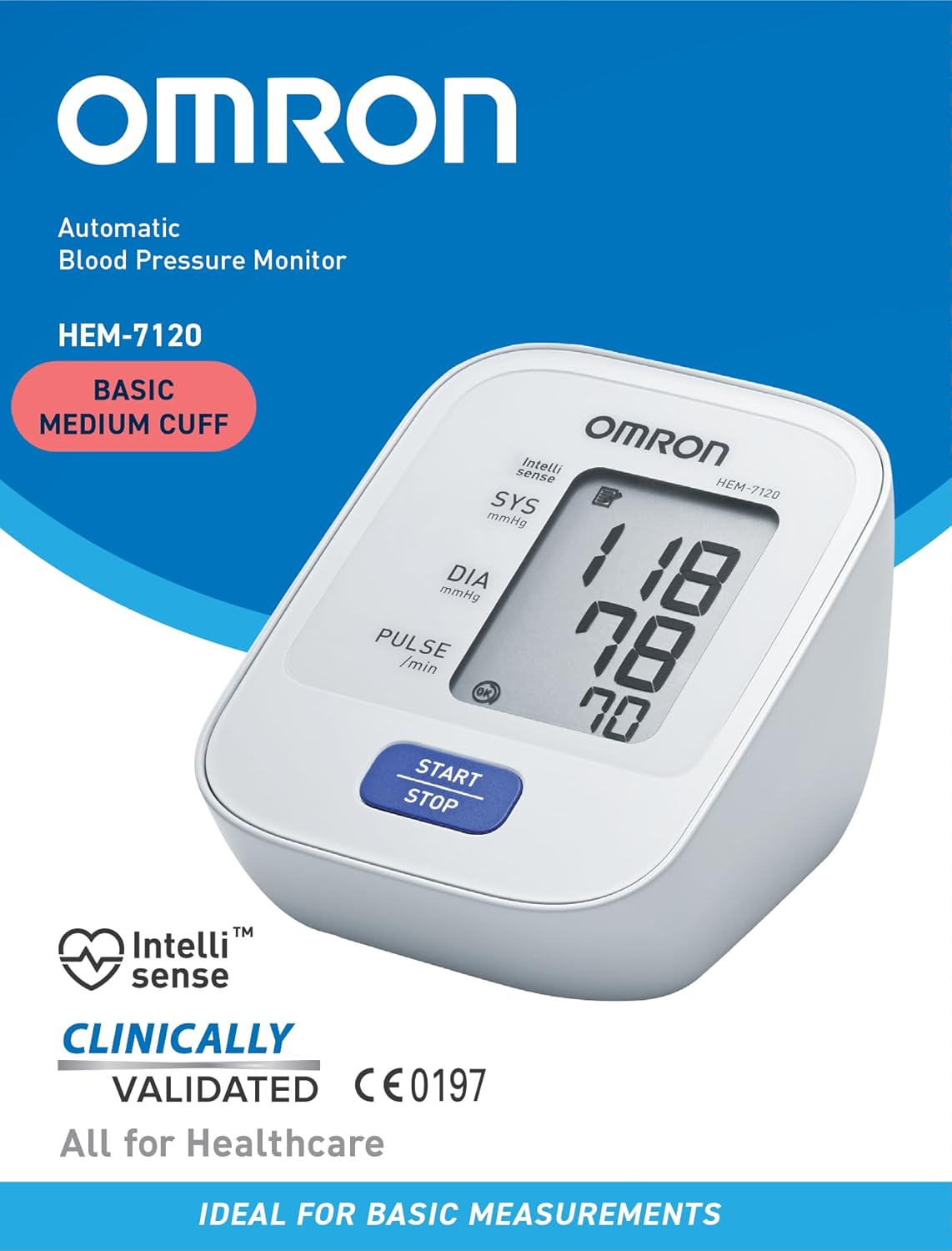 Omron HEM 7120 Fully Automatic Digital Blood Pressure Monitor with Intellisense