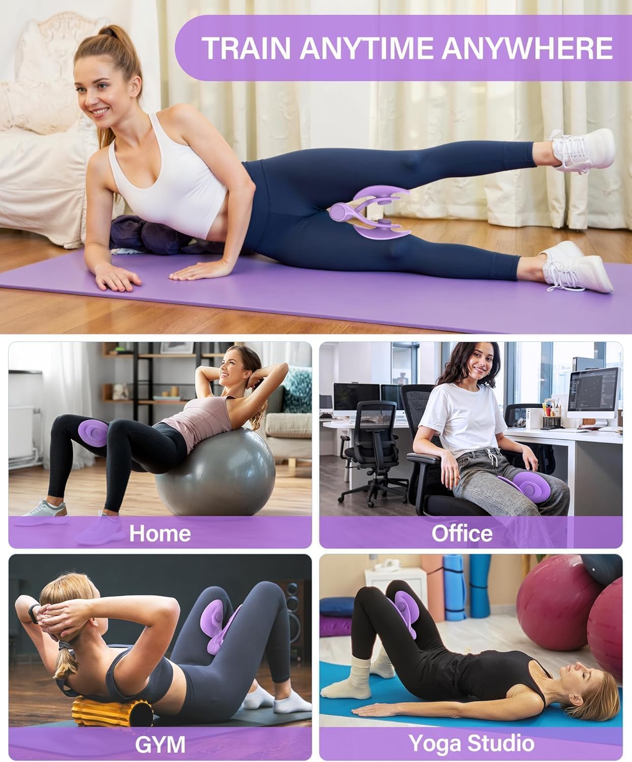 Hip & Pelvis Trainer | Thigh Master & Inner Thigh Exerciser | Pelvic Floor Strengthener for Men & Women | Home Gym Workout Tool