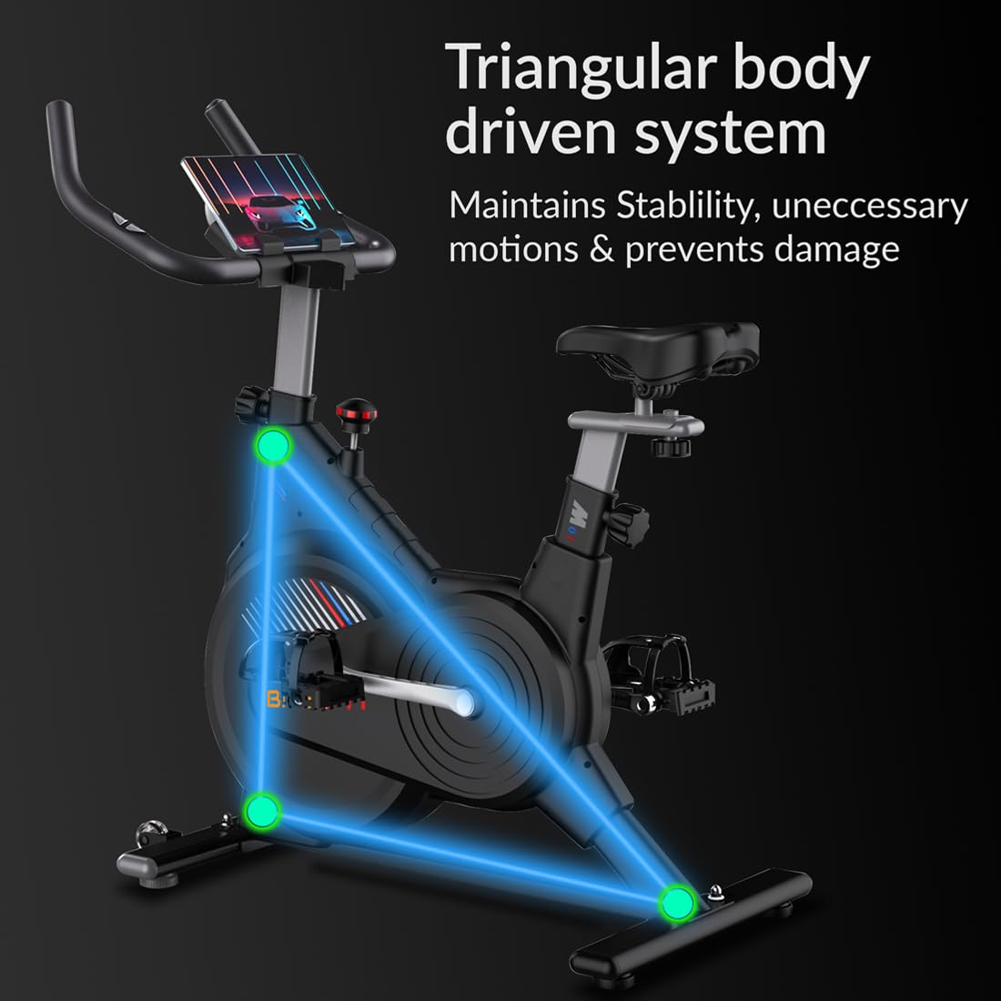 BIONFIT Pro Magnetic Spin Bike with LCD & Heart Rate Sensor – 120kg Home Cardio Cycle