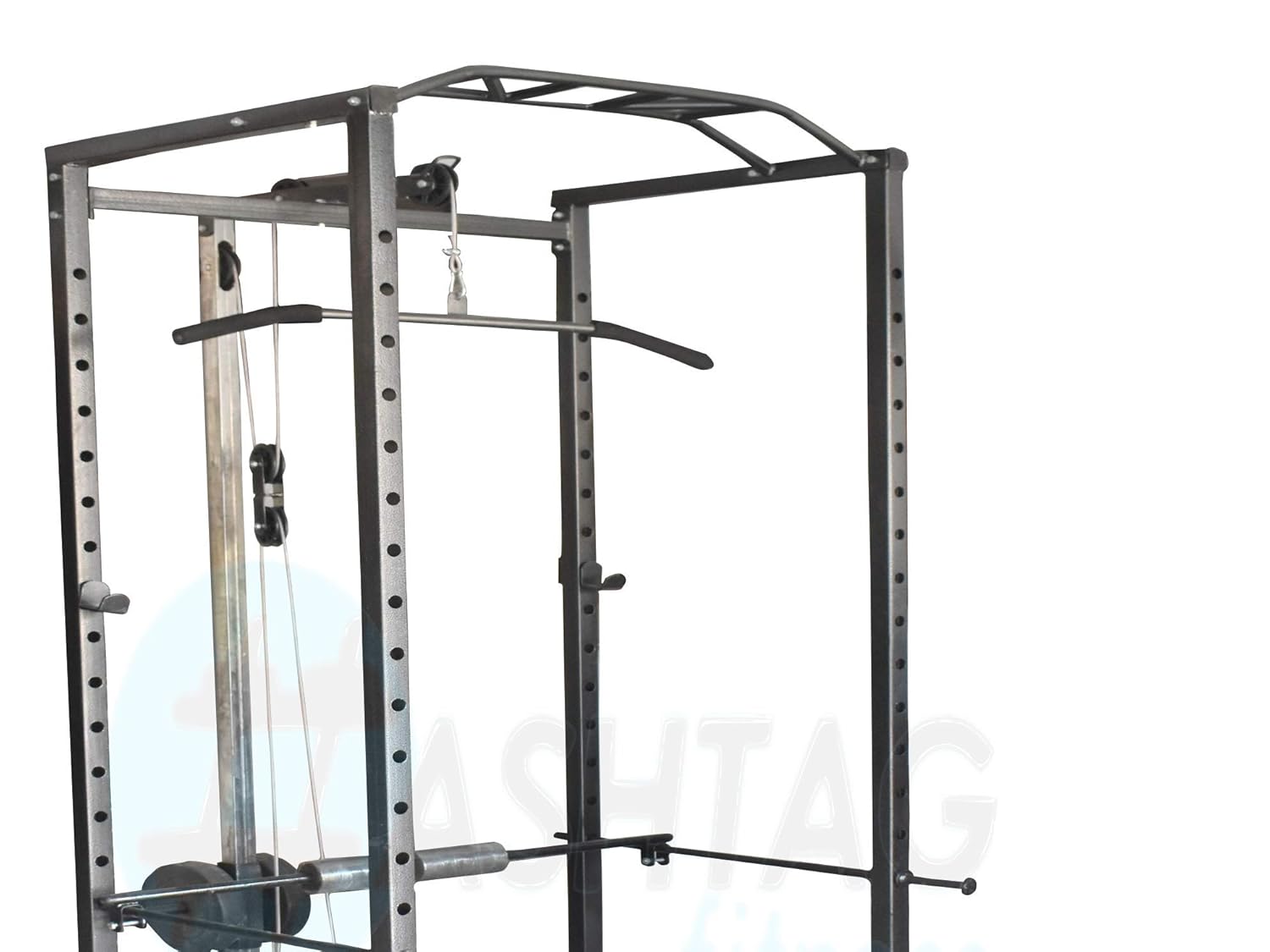 Alloy Steel Power Rack with Lat Pulldown, Multi-Function Adjustable Power Cage