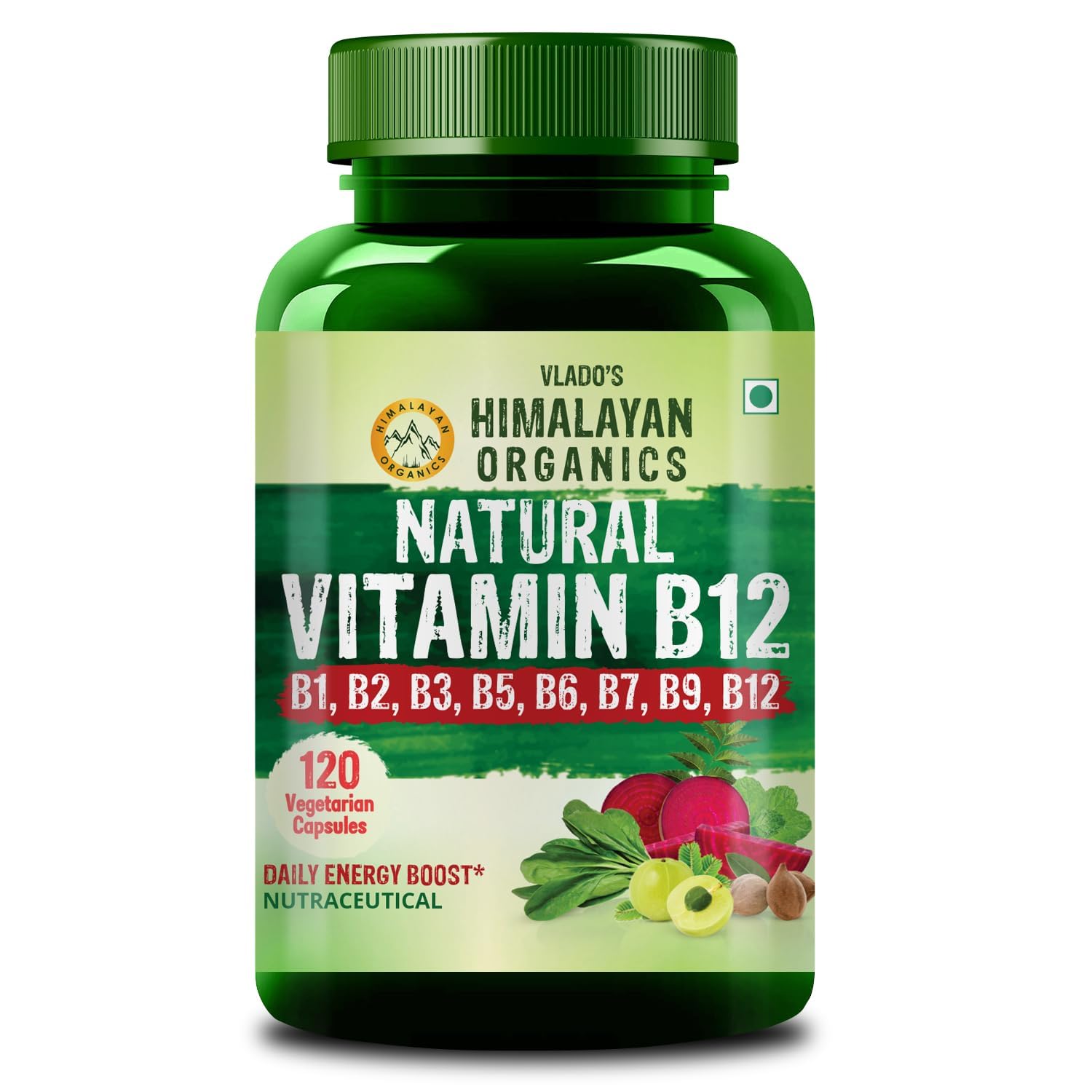 Vlado's Plant-Based Vitamin B12 – Energy, Brain & Heart Support (120 Veg Caps)
